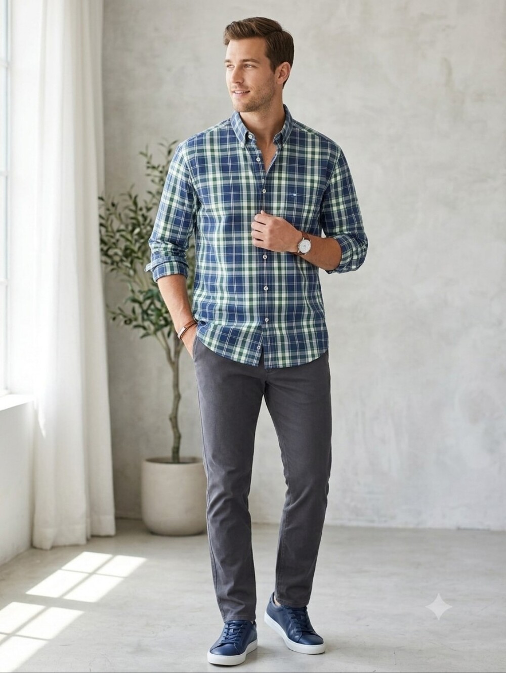 Southern Tide Classic Fit Plaid Button Down Shirt Men’s XL Blue Green